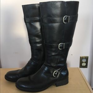 Born Black Leather Motorcycle Boots